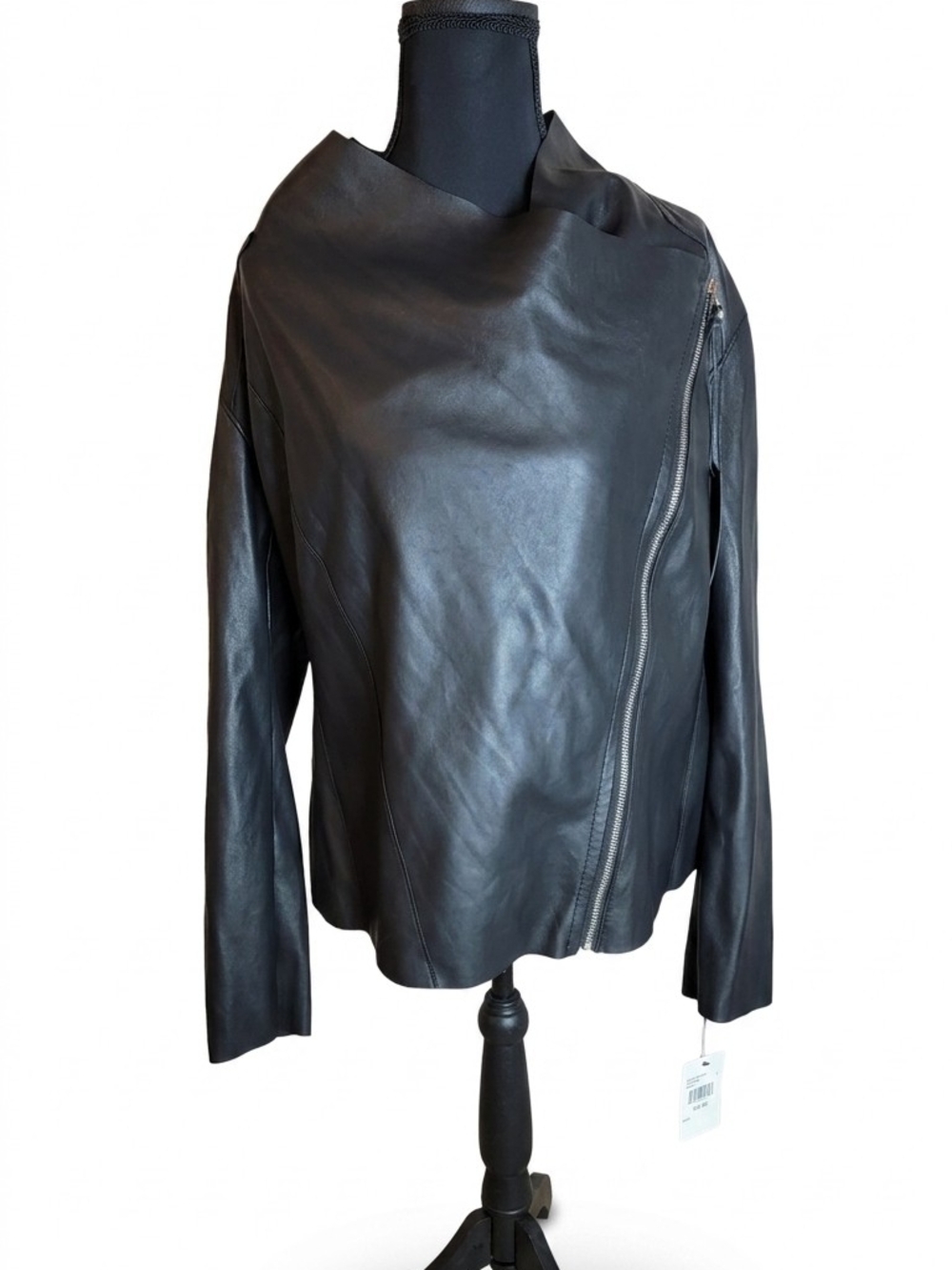 Blank NYC Black Asymmetrical Faux Leather Moto Jacket